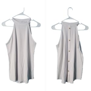 White Racerback Tank Top with Buttoned Back - Size M